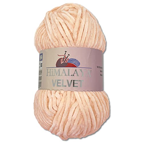 Wohnkult Himalaya 100 g Velvet Dolphin Wolle 40 Farben zur Auswahl Chenille Strickgarn Flauschgarn Glanz Accessoire Kleidung Decken (90053 | Hellrosa) von Wohnkult