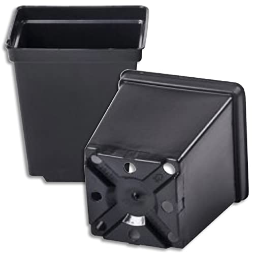 Wohnkult Pflanztopf Blumentopf Blumenkübel schwarz, klein, quadratisch, 3 zur Auswahl (1 l Volumen | 1 Stück) von Wohnkult