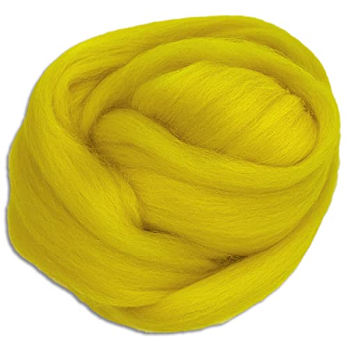 Wooliny 1 kg Filzwolle Merinowolle Märchenwolle | 35 Farben zur Auswahl (66 | Gelb) von Wohnkult