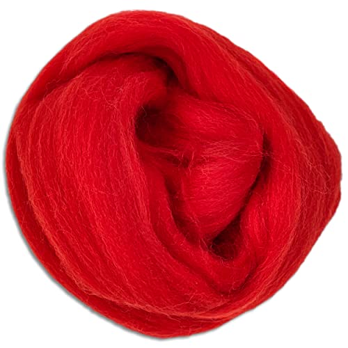 Wooliny 100 g Filzwolle Merinowolle Märchenwolle | 35 Farben zur Auswahl (11 | Rot) von Wohnkult
