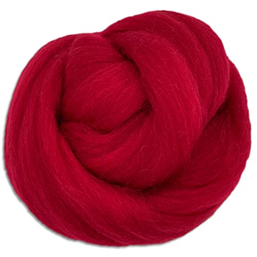 Wooliny 100 g Filzwolle Merinowolle Märchenwolle | 35 Farben zur Auswahl (12 | Kirschrot) von Wohnkult