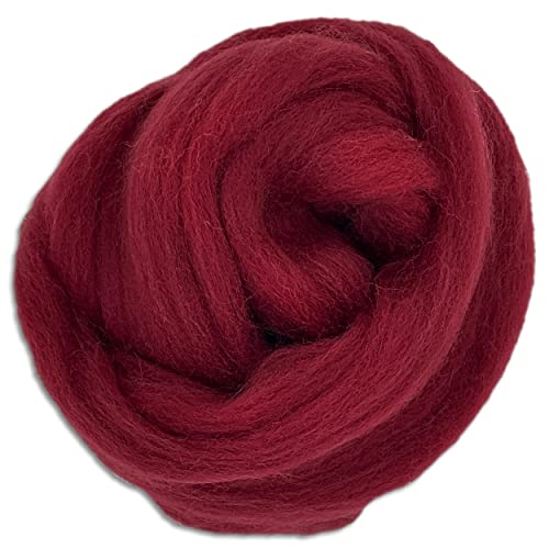 Wooliny 100 g Filzwolle Merinowolle Märchenwolle | 35 Farben zur Auswahl (9 | Bordeaux) von Wohnkult