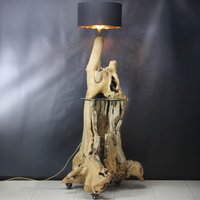 stehbar Mit Lampe Und Glasplatte Hochwertigem Textilkabel von WohnkultImTurm