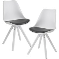 WOHNLING Esszimmerstühle WL6.137 Kunststoff weiß/schwarz von Wohnling