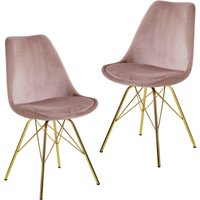WOHNLING Esszimmerstuhl WL6.185 Samt rosa von Wohnling
