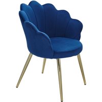 WOHNLING Esszimmerstuhl WL6.285 Tulpe Samt blau von Wohnling