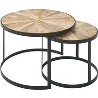 2er Set Couchtische Braun Mango von Wohnling
