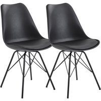 2er Set Esszimmerstuhl 86 x 58 x 48 cm Schwarz 2er Set Esszimmerstuhl 86 x 58 x 48 cm Schwarz von Wohnling