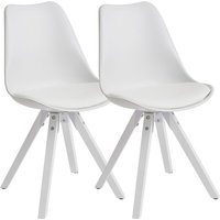 2er Set Esszimmerstuhl 87 x 52 x 49 cm Weiß von Wohnling