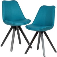 2er Set Esszimmerstuhl Blau von Wohnling