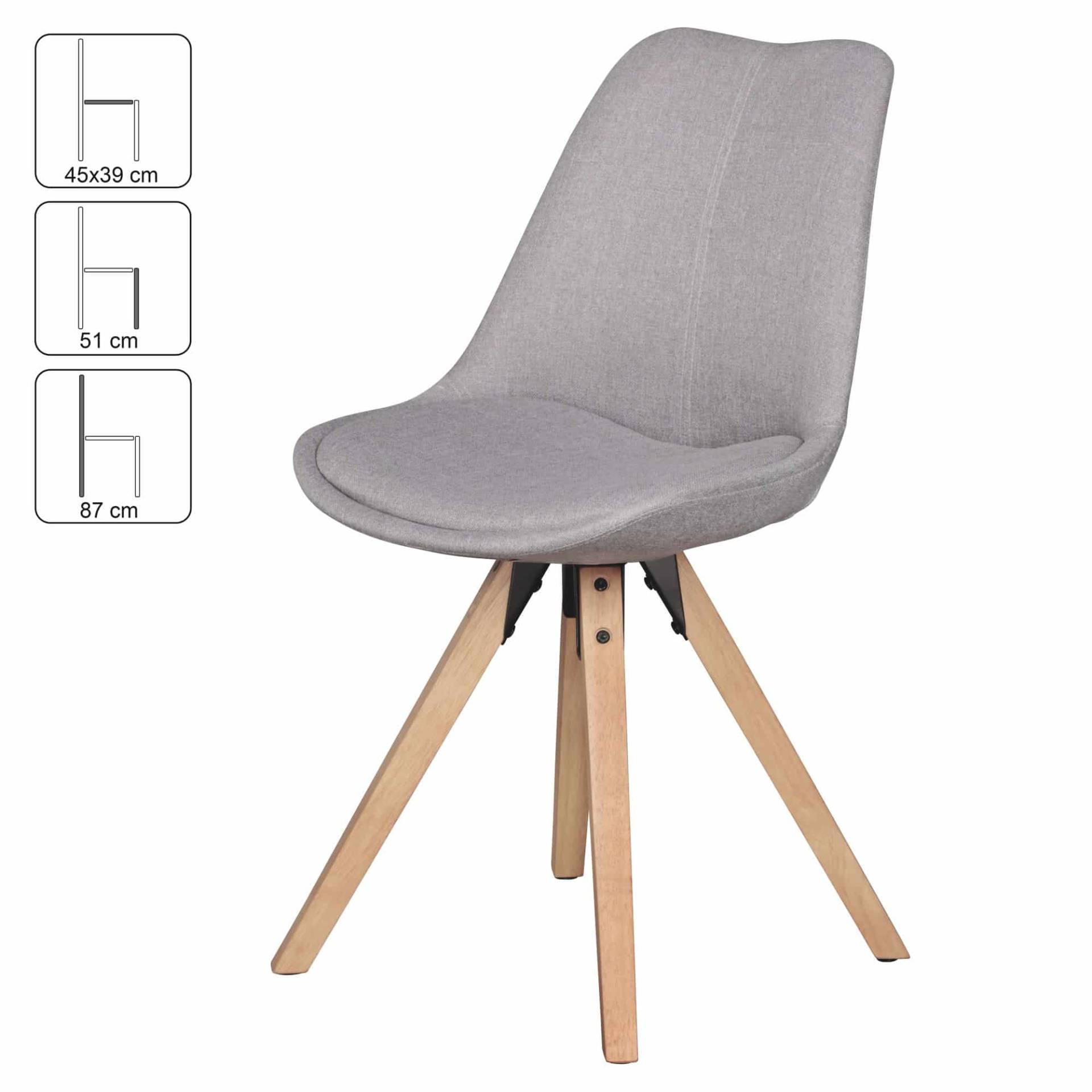 2er Set Retro Esszimmerstuhl LIMA Hellgrau Polsterstuhl Stoff-Bezug Rückenlehne Design Küchen-Stuhl gepolstert 2er Set Retro Esszimmerstuhl LIMA Hellgrau Polsterstuhl Stoff-Bezug Rückenlehne Design Küchen-Stuhl gepolstert von Wohnling