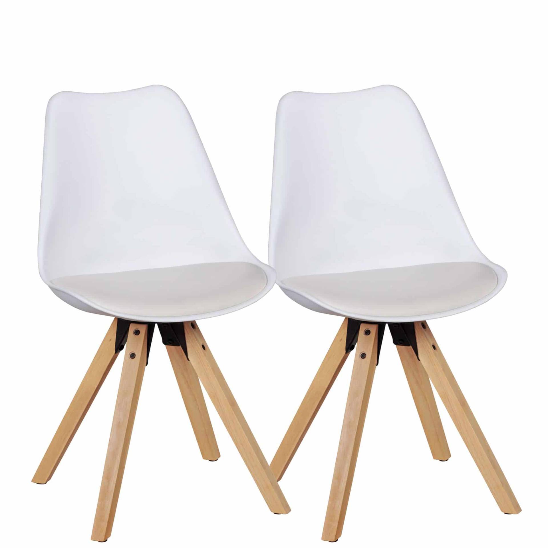 2er Set Retro Esszimmerstuhl LIMA weiß 2er Set Retro Esszimmerstuhl LIMA weiß von Wohnling
