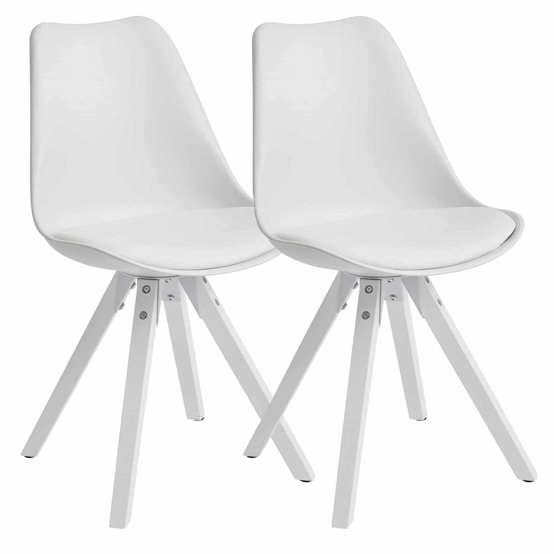 2er Set Retro Esszimmerstuhl Weiß Skandinavisch 2er Set Retro Esszimmerstuhl Weiß Skandinavisch von Wohnling