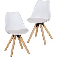 2er Set Retro Esszimmerstuhl weiß | Polsterstuhl Skandinavisch Rückenlehne | Küchenstuhl Kunstleder gepolstert 2er Set Retro Esszimmerstuhl weiß | Polsterstuhl Skandinavisch Rückenlehne | Küchenstuhl Kunstleder gepolstert von Wohnling