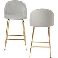 Barhocker 2er Set grau Polyester B/H/T: ca. 50x102x50 cm von Wohnling