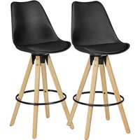 Barhocker 2er-Set schwarz natur schwarz Kunstleder Holz Metall B/H/T: ca. 44x113x39 cm Barhocker 2er-Set schwarz natur schwarz Kunstleder Holz Metall B/H/T: ca. 44x113x39 cm von Wohnling