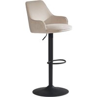 Barhocker Samt Beige Hocker Küchenhocker Bistrohocker Drehbar Barstuhl von Wohnling