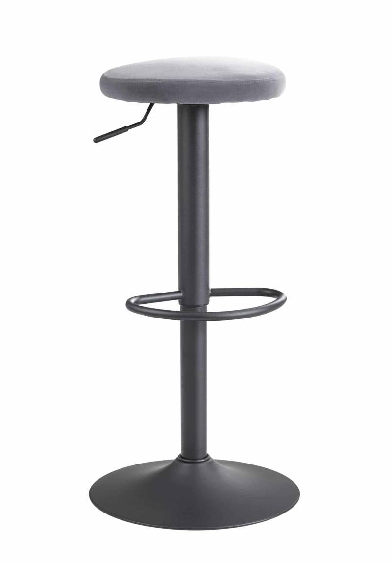 Barhocker Samt Dunkelgrau Hocker ohne Lehne 58 - 79 cm von Wohnling