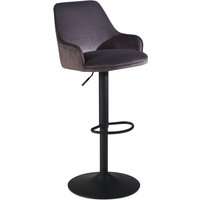 Barhocker Samt Grau Hocker Küchenhocker Bistrohocker Drehbar Barstuhl von Wohnling