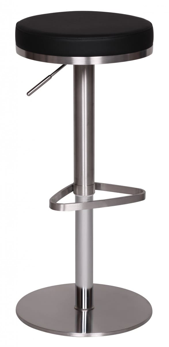 Barhocker WL1.293 Schwarz Edelstahl höhenverstellbare Sitzhöhe 57 - 82 cm von Wohnling