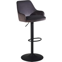 Barhocker grau schwarz Samt Eisen B/H/T: ca. 45x106x45 cm von Wohnling