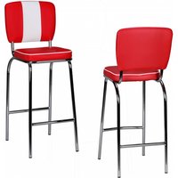 Barstuhl American Diner 50er Jahre Retro Rot Weiß von Wohnling