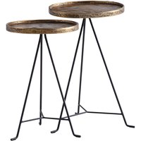 Beistelltisch 2er Set gold dunkel Optik Aluminium B/H/T: ca. 38x63x38 cm Beistelltisch 2er Set gold dunkel Optik Aluminium B/H/T: ca. 38x63x38 cm von Wohnling