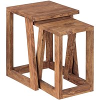 Beistelltisch 2er-Set natur Echtholz von Wohnling
