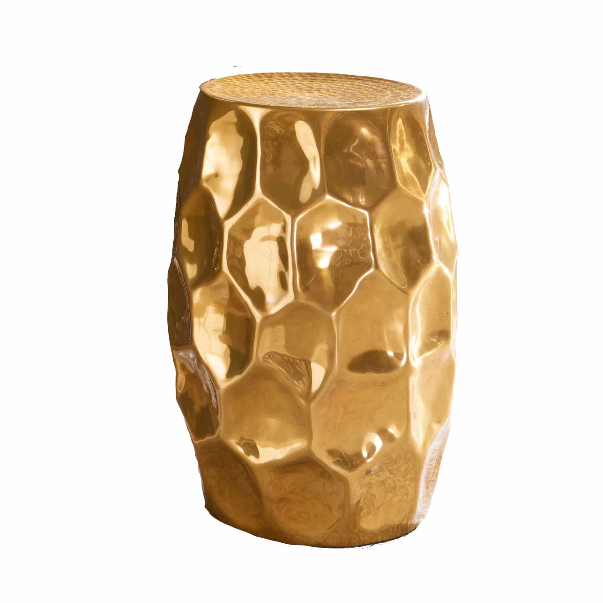 Beistelltisch 30x47x30cm Aluminium Gold Dekotisch orientalisch rund von Wohnling