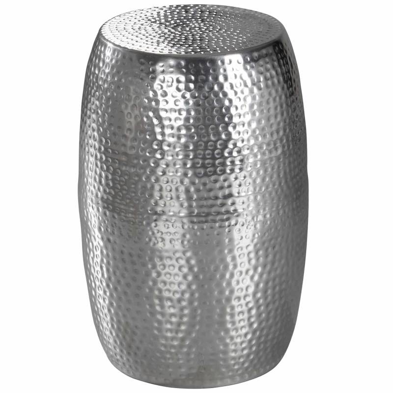 Beistelltisch 30x49,5x30cm Aluminium Silber Dekotisch orientalisch rund von Wohnling