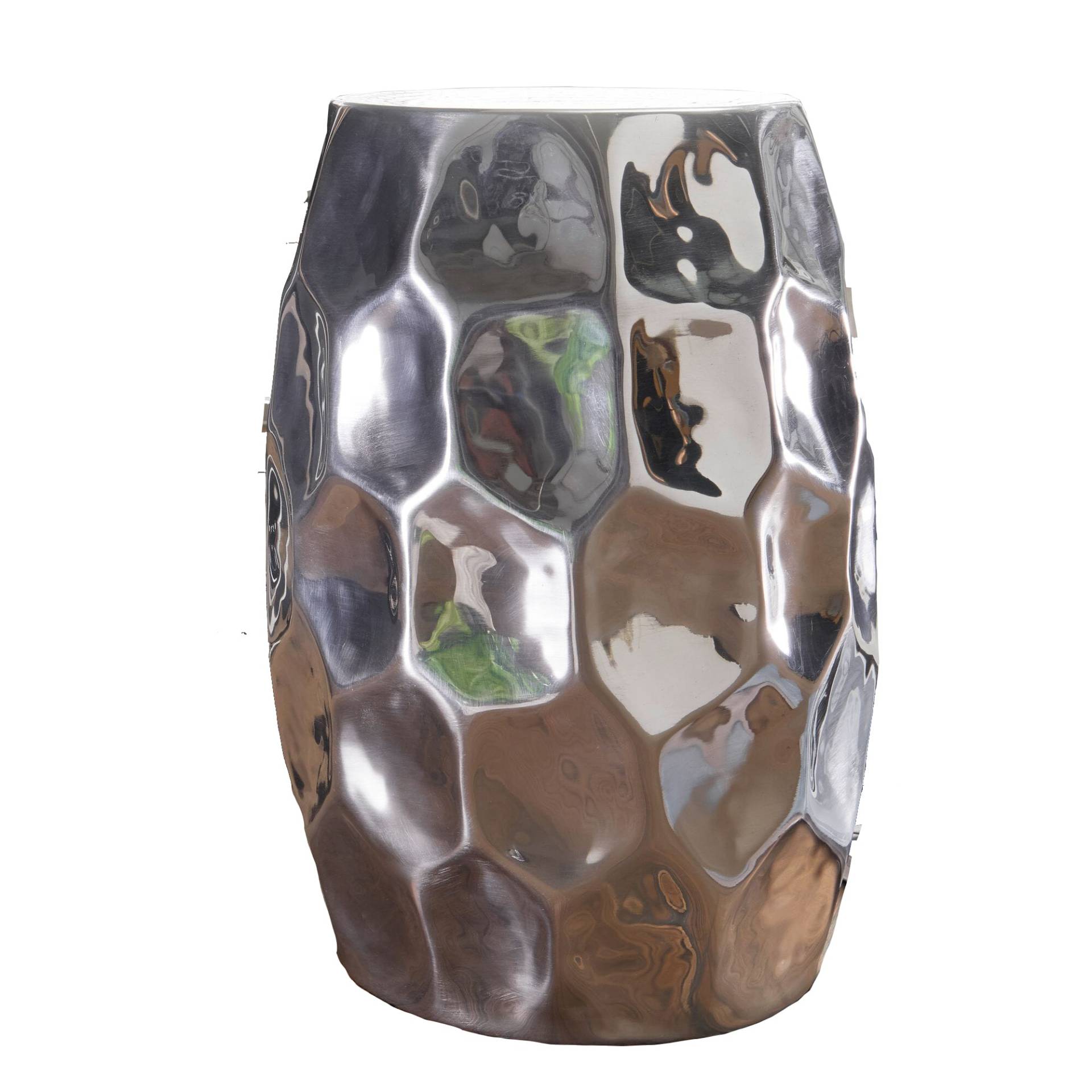 Beistelltisch Aluminium Silber 30x47x30cm orientalisch rund Hammerschlag Design Beistelltisch Aluminium Silber 30x47x30cm orientalisch rund Hammerschlag Design von Wohnling