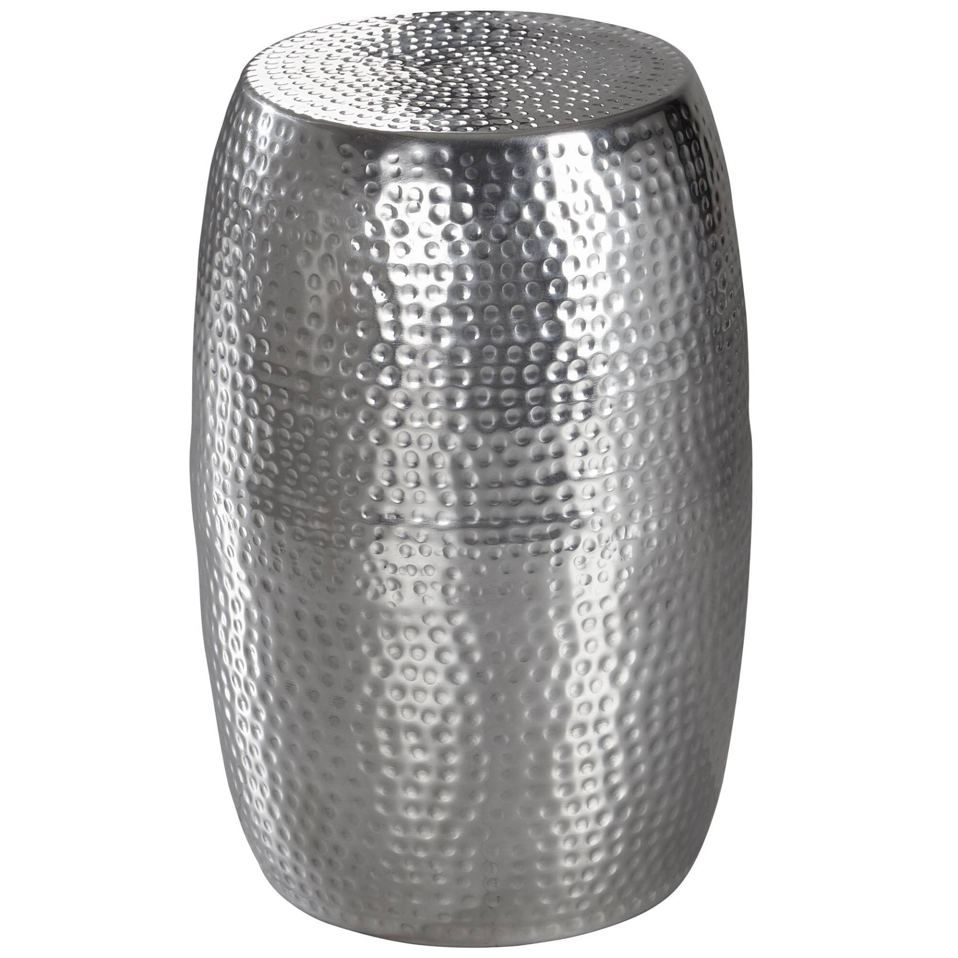 Beistelltisch Aluminium Silber 30x49,5x30cm orientalisch rund Hammerschlag Design Beistelltisch Aluminium Silber 30x49,5x30cm orientalisch rund Hammerschlag Design von Wohnling
