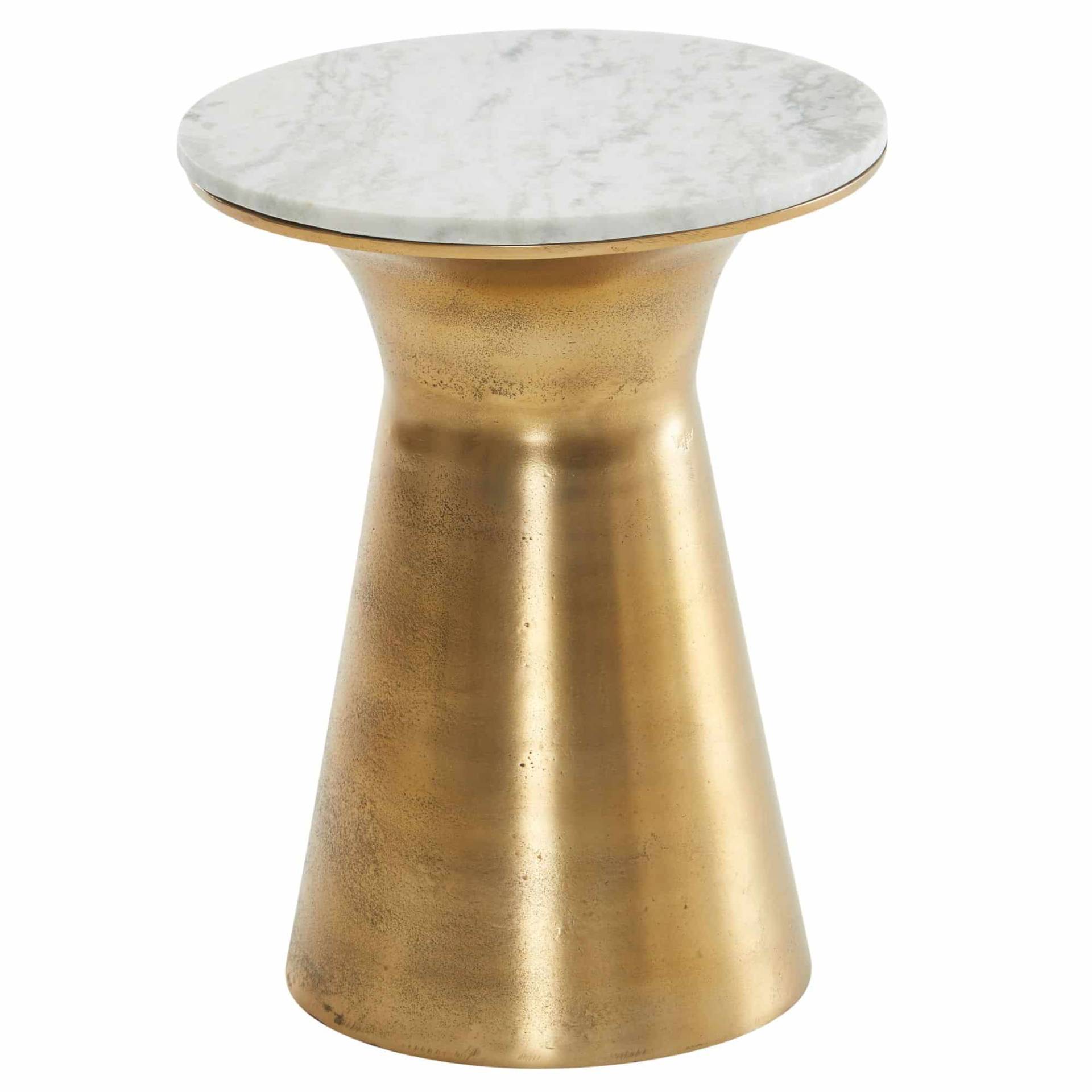 Beistelltisch Echter Marmor Weiß 35x35x45 cm Anstelltisch Metall Gold Beistelltisch Echter Marmor Weiß 35x35x45 cm Anstelltisch Metall Gold von Wohnling