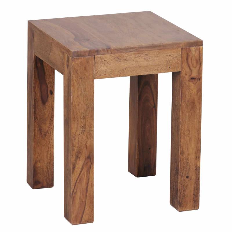 Beistelltisch MUMBAI Massiv-Holz Sheesham 35 x 35 cm Wohnzimmer-Tisch Design dunkel-braun Landhaus-Stil Couchtisch von Wohnling