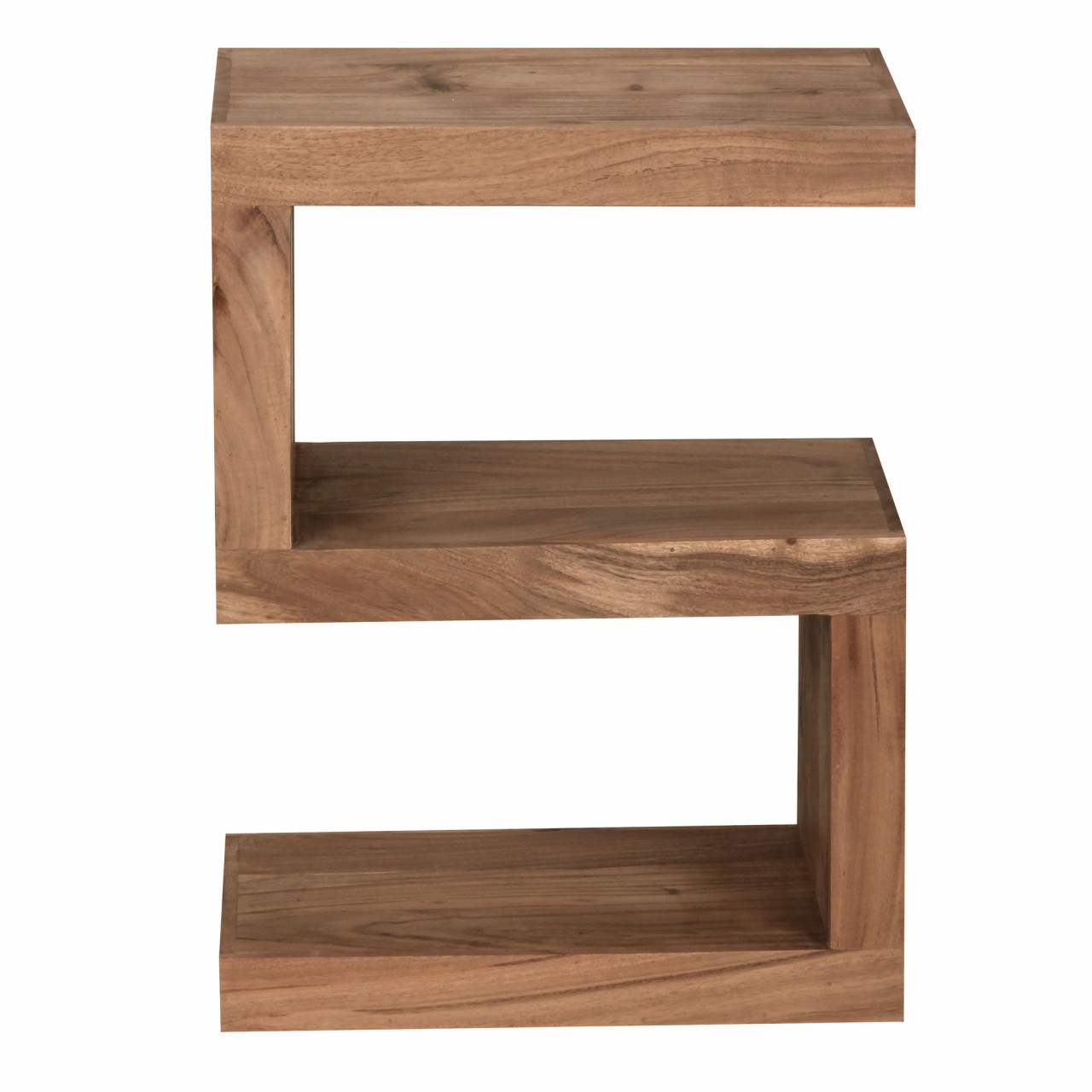 Beistelltisch MUMBAI Massivholz Akazie S Cube 60 cm hoch Wohnzimmer-Tisch Design braun Landhaus-Stil Couchtisch von Wohnling