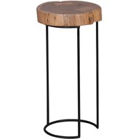Beistelltisch natur schwarz Akazie Metall B/H/T: ca. 28x55x28 cm von Wohnling