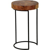 Beistelltisch natur schwarz Echtholz Metall B/H/T: ca. 28x45x28 cm von Wohnling