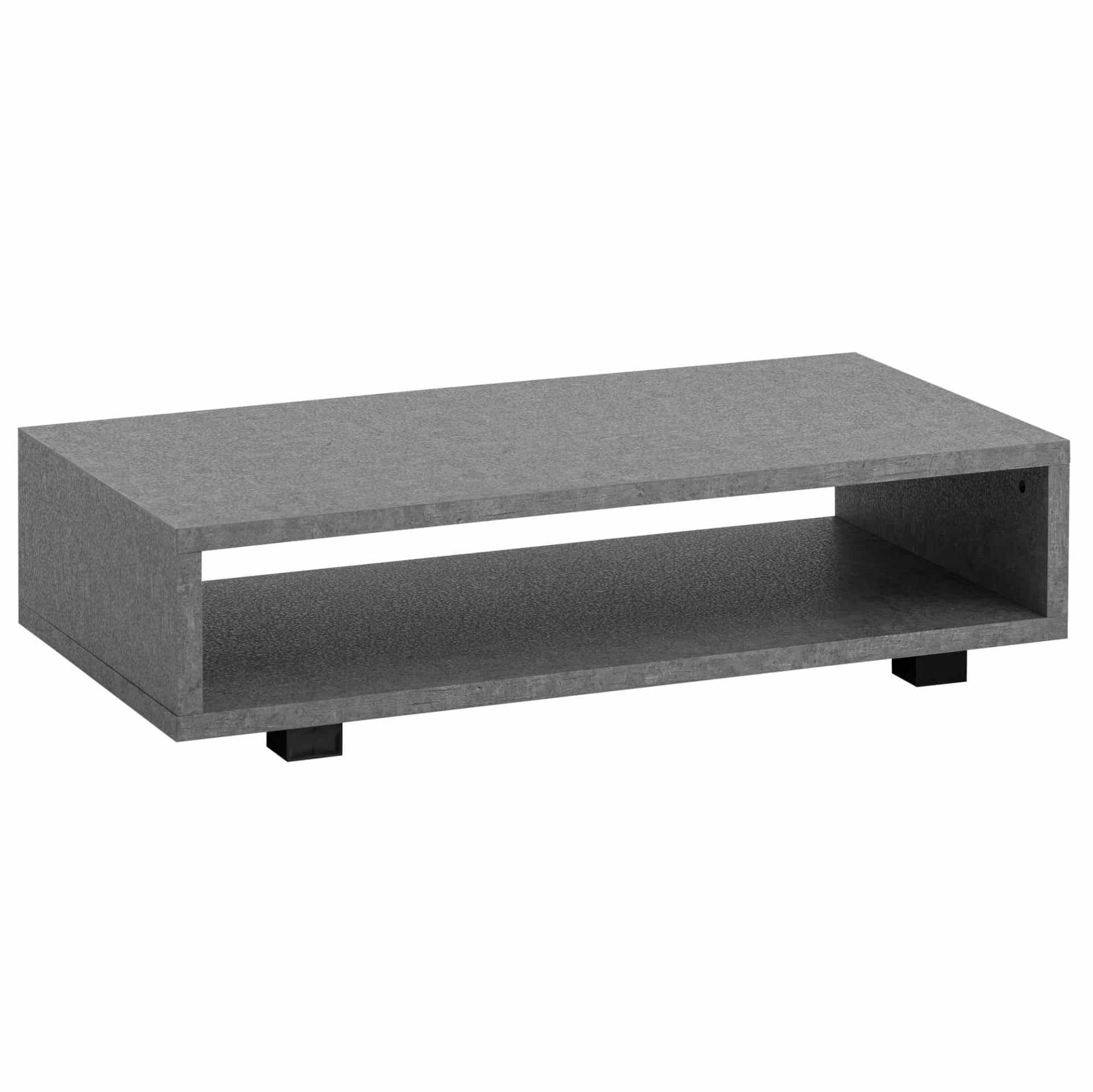 Couchtisch 100x50x25 cm Grau Sofatisch in Beton-Optik Modern von Wohnling