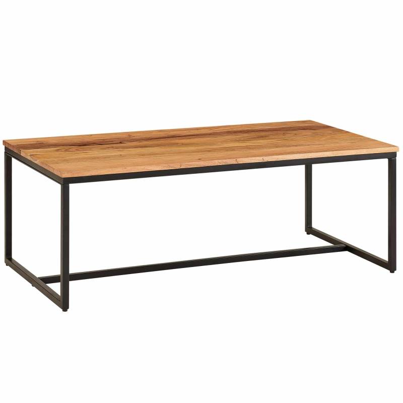Couchtisch 110x60x40 cm Massivholz Metall Sofatisch Wohnzimmertisch Akazie von Wohnling