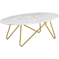 Couchtisch 120x40x60 cm Marmor Optik Weiß von Wohnling