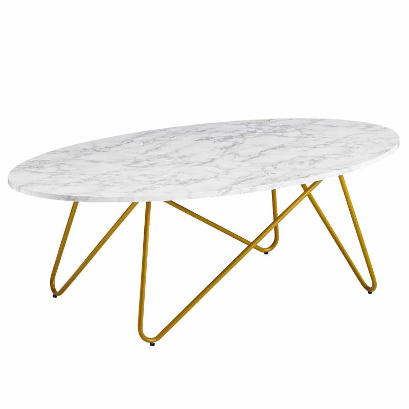 Couchtisch 120x40x60 cm mit Marmor Optik Weiß von Wohnling