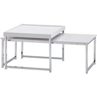 Couchtisch 2er Set Holz / Metall Weiß von Wohnling