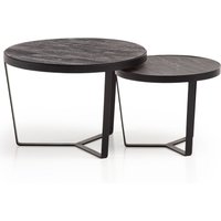 Couchtisch 2er Set Rund Holz / Steinoptik Wohnzimmertisch Satztisch Couchtisch 2er Set Rund Holz / Steinoptik Wohnzimmertisch Satztisch von Wohnling