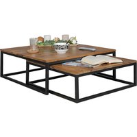 Couchtisch 2er-Set. braun B/H/T: ca. 75x27x75 cm von Wohnling