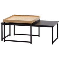 Couchtisch 2er-Set. schwarz B/H/T: ca. 60x45x110 cm von Wohnling