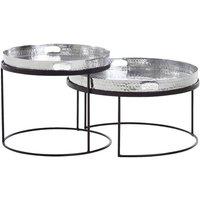 Couchtisch 2er-Set. silber B/H/T: ca. 56x33x56 cm von Wohnling