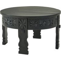 Couchtisch 60 cm Wohnzimmertisch Massivholz Schwarz von Wohnling