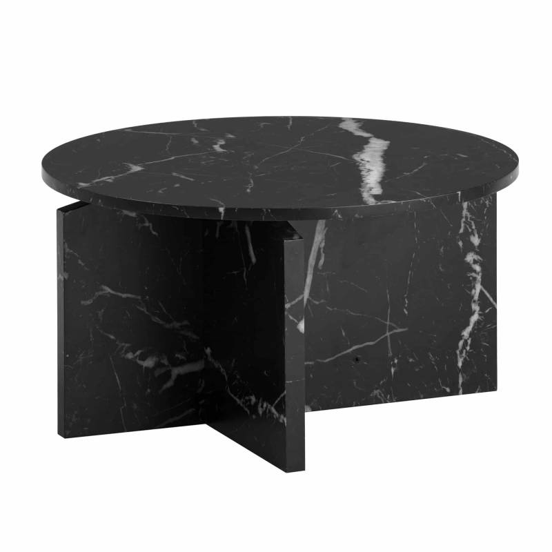 Couchtisch 60x60x33 cm Schwarz Sofatisch in Marmor-Optik Modern von Wohnling