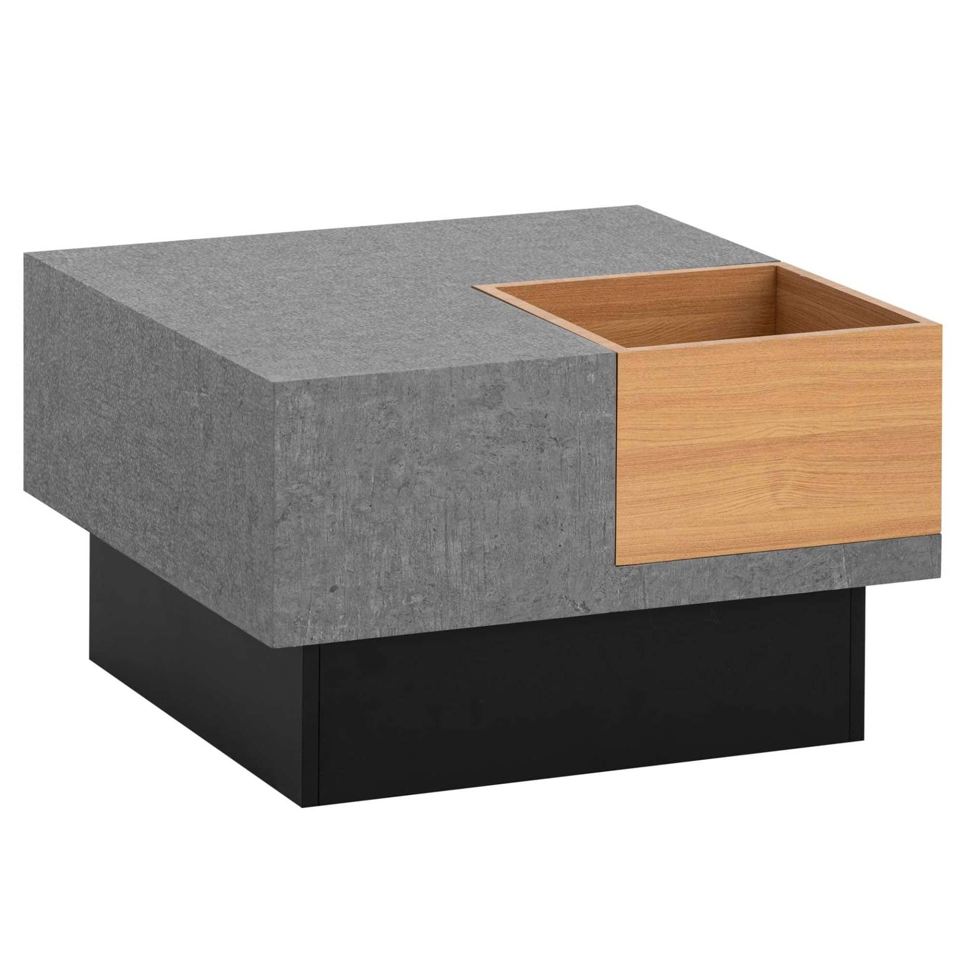Couchtisch 65x65x40 cm Grau Sofatisch in Beton-Optik Modern von Wohnling