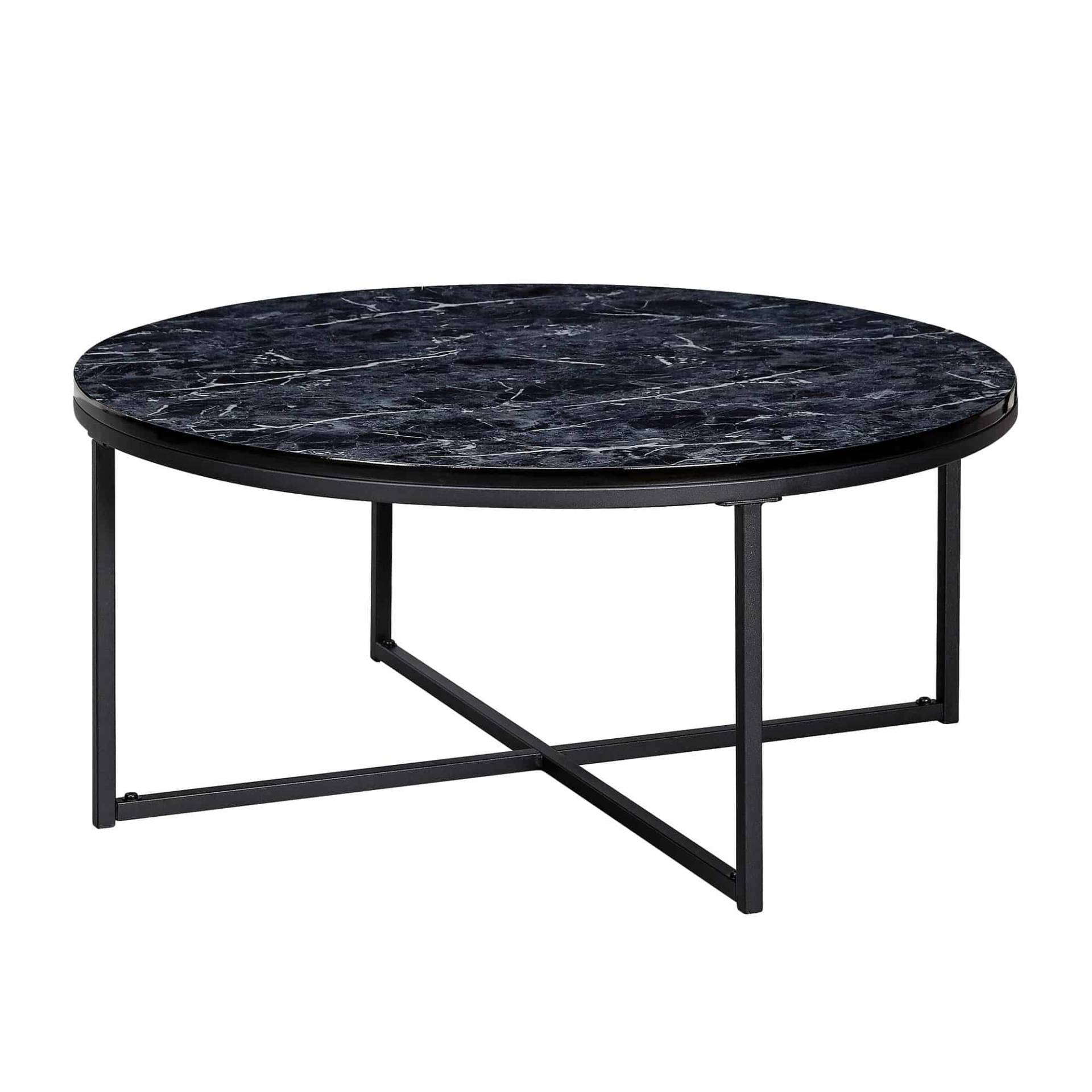 Couchtisch 80x36x80 cm mit Marmor Optik Schwarz Couchtisch 80x36x80 cm mit Marmor Optik Schwarz von Wohnling